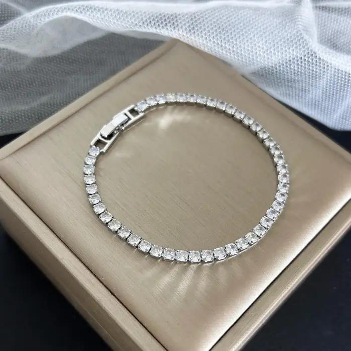 Bracelets de Tennis en acier inoxydable pour femmes