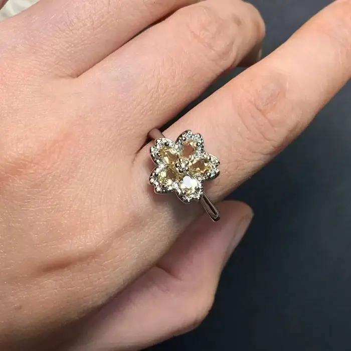 MM naturel Citrine anneau réglable femme bague bijoux pour femmes cadeau en gros de haute qualité Vintage Fine