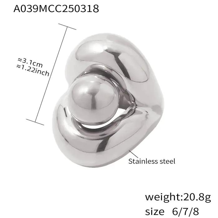 Grands anneaux bicolores pour femmes en acier inoxydable plaqué or 18 carats couleur argent Hyperbol
