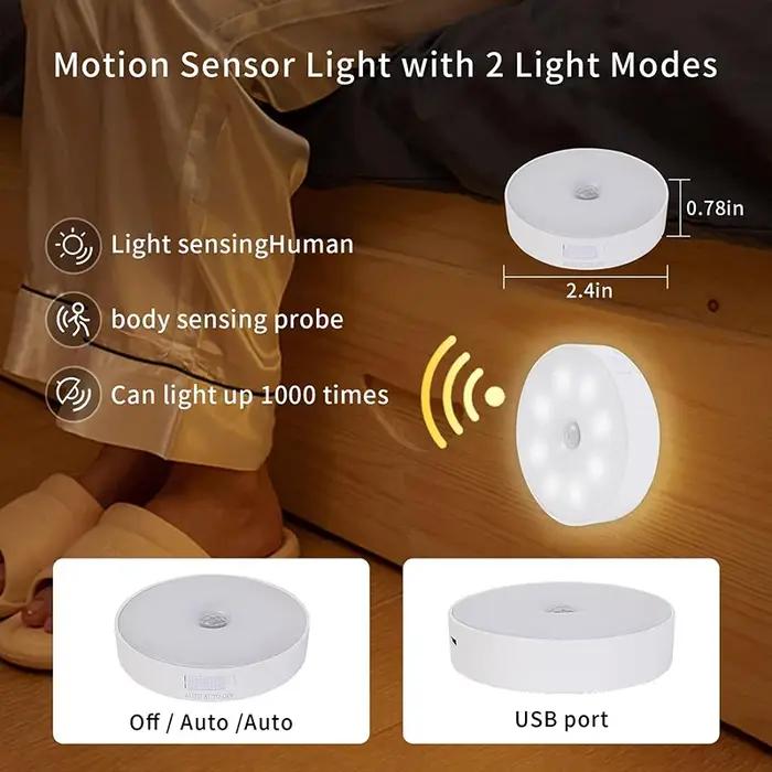 Veilleuse LED avec détecteur de mouvement aste par USB, base magnétique, éclairage mural, lampe de n