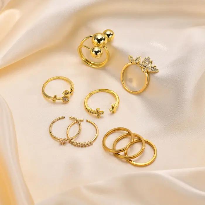 Bague de déclaration à boules ouvertes pour femmes