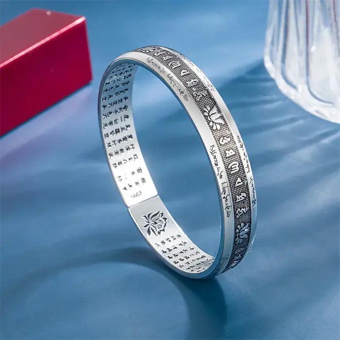 Bracelet classique Lotus Prajna Paramita en forme de cœur pour femmes