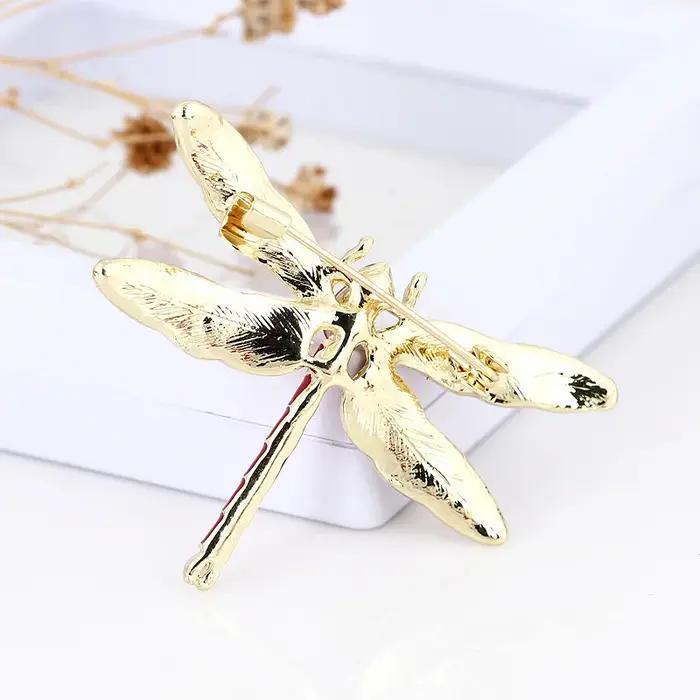 Broche libellule Vintage en cristal pour femmes