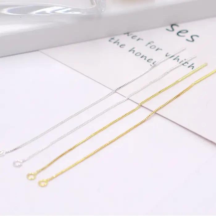 Accessoires de bijoux DIY en argent sterling 925 : Chaîne de boîte