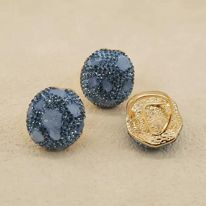 Bague ouverte aigue-marine irrégulière avec Micro incrustation pour femmes et filles