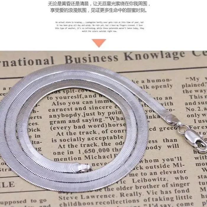Collier chaîne en argent Sterling 925 de 4MM pour femmes, bijoux fins de luxe pour Couple, chaîne à lame, cadeau de mariage, ras du cou, clavicule