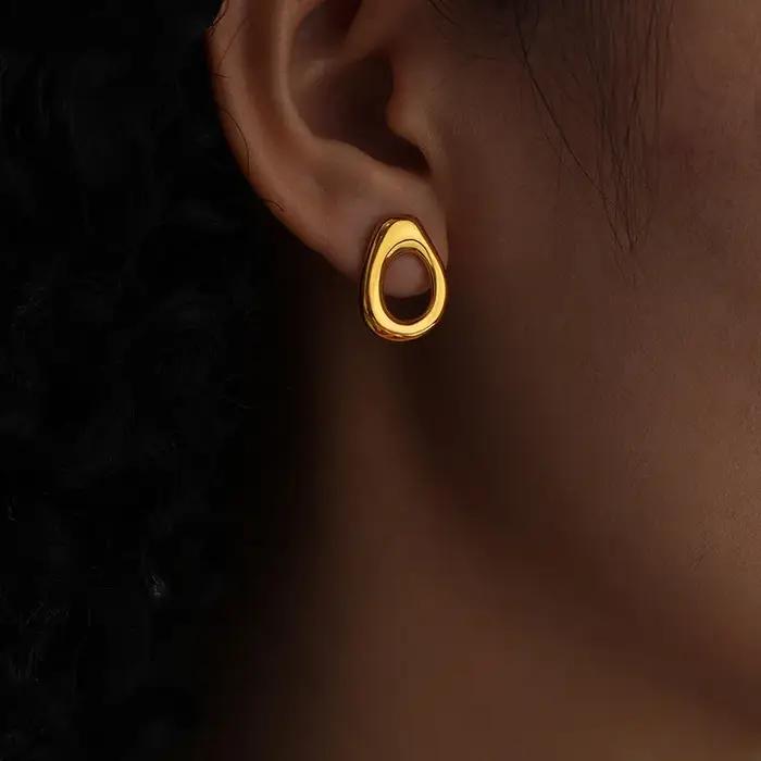 Boucles d'oreilles créoles géométriques pour femmes et filles, mode de luxe, nouveaux bijoux, sein,