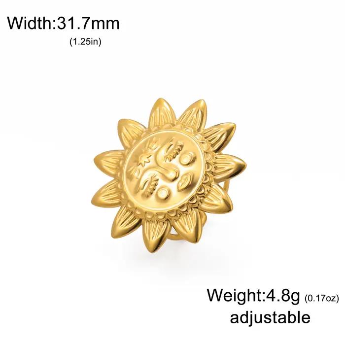 COOLTIME mode fleur bague pour femmes en acier inoxydable couleur or gardénia camélia