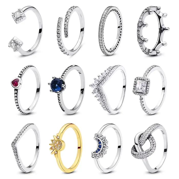 Bague en Argent Sterling 925 Sertie de Zirconium Blanc Élégante Pour Femme Occasions Spéciales