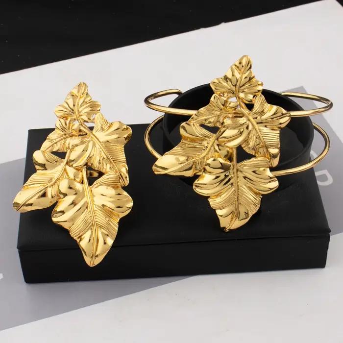 Ensemble de bijoux couleur or pour femmes, arabie saoudite, éthiopien, longue chaîne en forme de feu