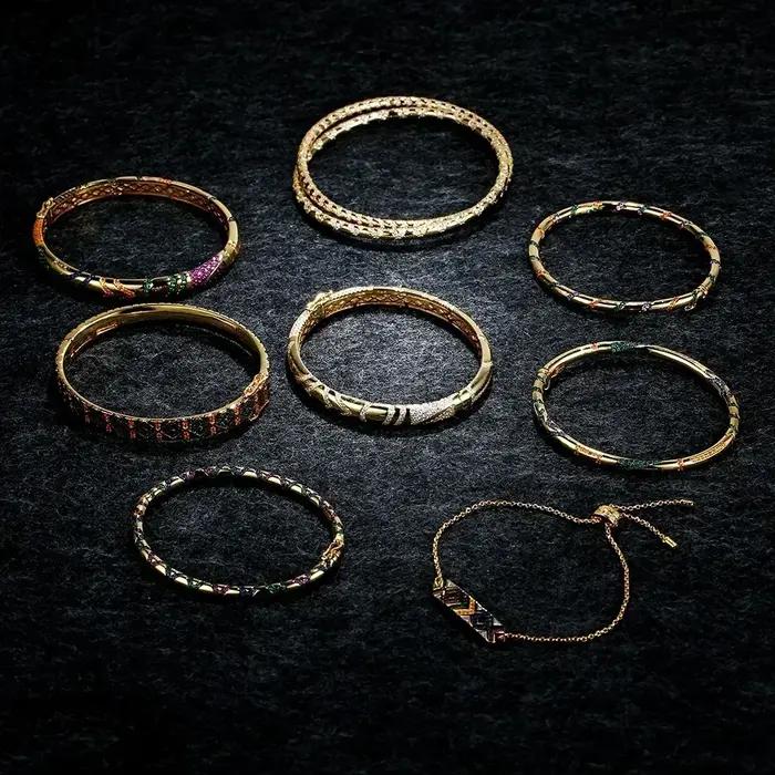 LI KI – Bracelet tribal coloré en argent 925 de haute qualité