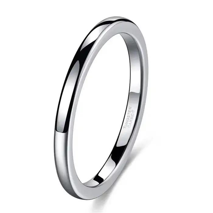 Bague en tungstène couleur argent pur, 2mm/4mm/6mm/8mm, bague de fiançailles pour Couple, bijoux pou
