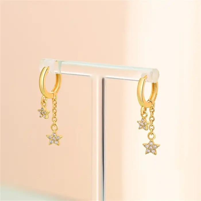 Pandach 925 couleur argent papillon étoile boucle d'oreille pour les femmes
