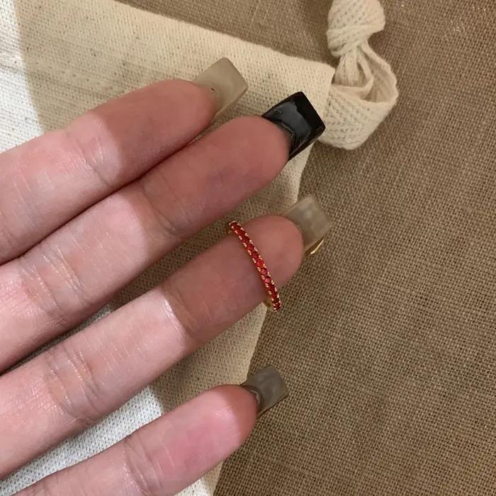 Bague ANENJERY en Zircon Rouge pour Femmes Bijoux Délicats Style Mode Occasions Spéciales