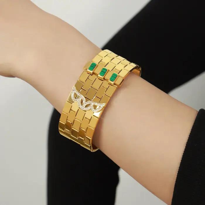 Bracelet épais en acier inoxydable pour femmes