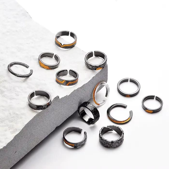 Bague Moon de Montagne réglable pour hommes design gothique animal de compagnie bijou naturel cadeau anniversaire homme occasions spéciales