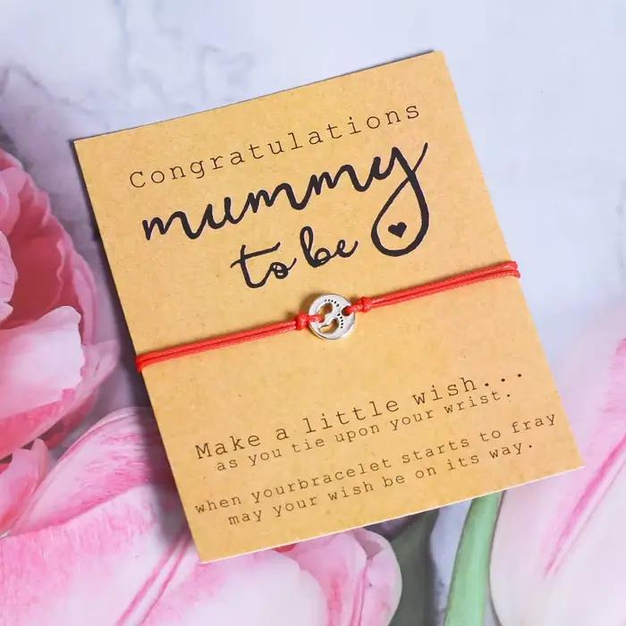 Maman à être souhait Bracelet mignon bébé pied charme attendant