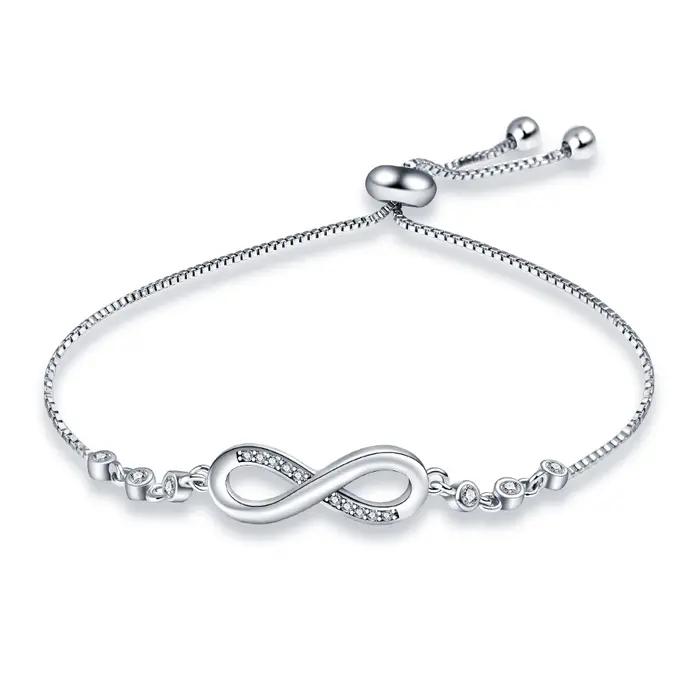 Bracelet réglable en argent Sterling 925 authentique pour femme