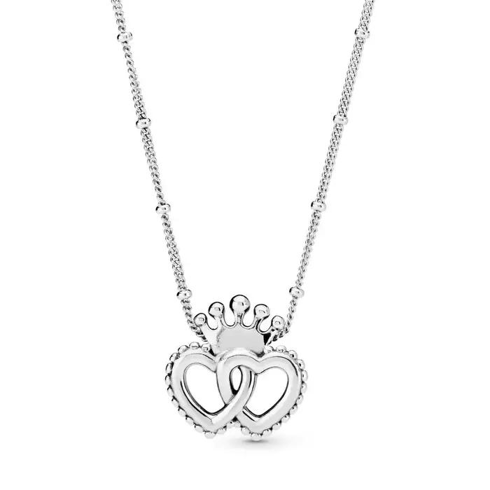 Collier luxueux en argent pur 925% avec étoile carrée et cercle