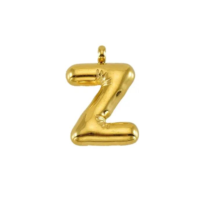 Pendentif lettre personnalisable en acier inoxydable doré alphabet style classique pour femmes occasions spéciales et quotidiennes
