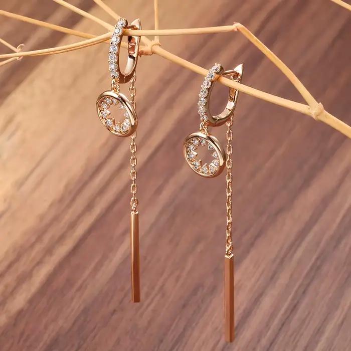 Boucles d'oreilles en or rose 14 carats pour femmes