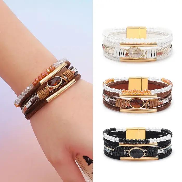Ensemble de bracelets de perles multicouches Vintage
