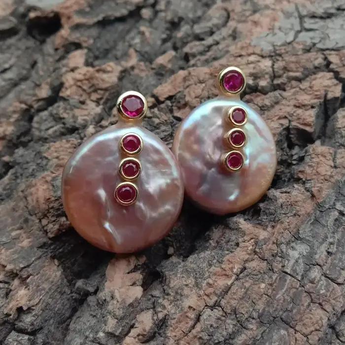 Y · YING-Boucles d'oreilles Big Pearl Stud pour femme