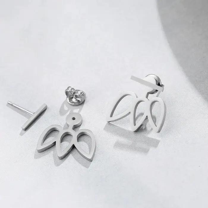 Boucles d'oreilles pour femmes EManco Fashion Maple, boucles d'oreilles géométriques brillantes en acier inoxydable, ensemble de boucles d'oreilles à rivets, boucles d'oreilles mignonnes, bijoux tenda