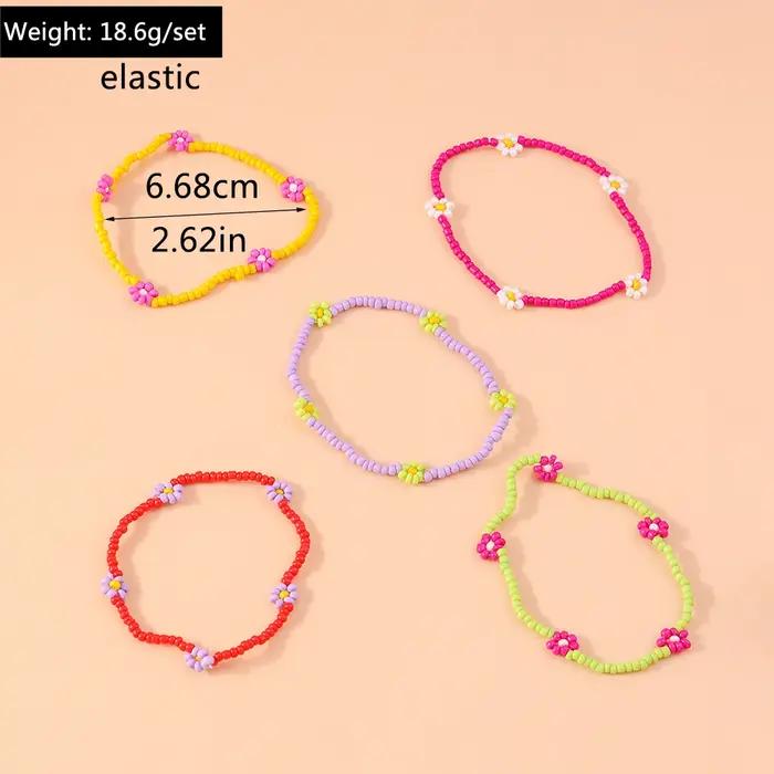 Bracelets de cheville colorés style Boho perles de fleurs faites à la main pour femmes et filles variété de styles et occasions spéciales