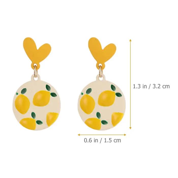 Boucles d'Oreilles Citron en Coton Unique pour Femmes Occasions Spéciales Élégantes Tendances Mode Créatives Faites pour les Annivésaires Fêtes des Mères Cadeaux Originaux