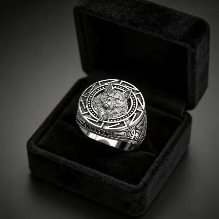Andara 925 bague en argent Sterling rétro loup Totem Thai