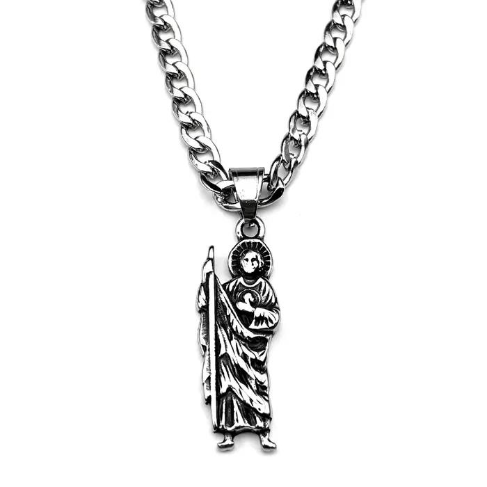 Collier pendentif Vinatge San Judas Tadeo pour hommes et femmes