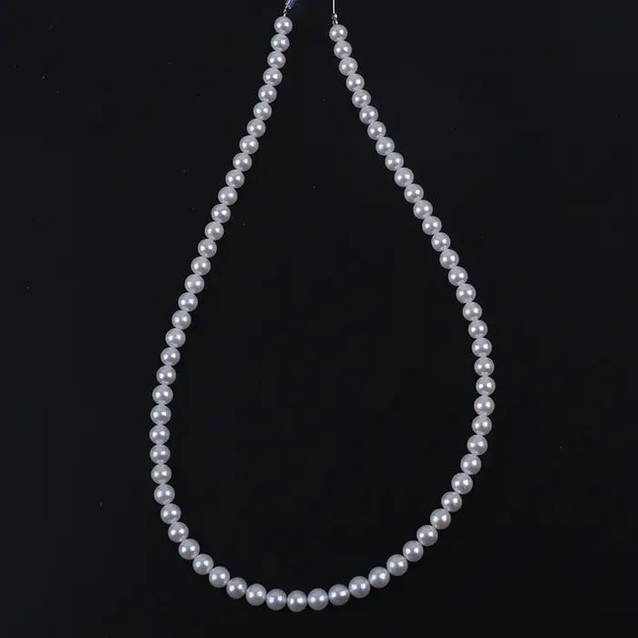 Collier de perles d'eau douce naturelles rondes Akoya chinoises