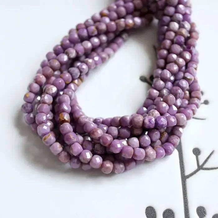 Perles Cube à Facettes Naturelles pour Femme