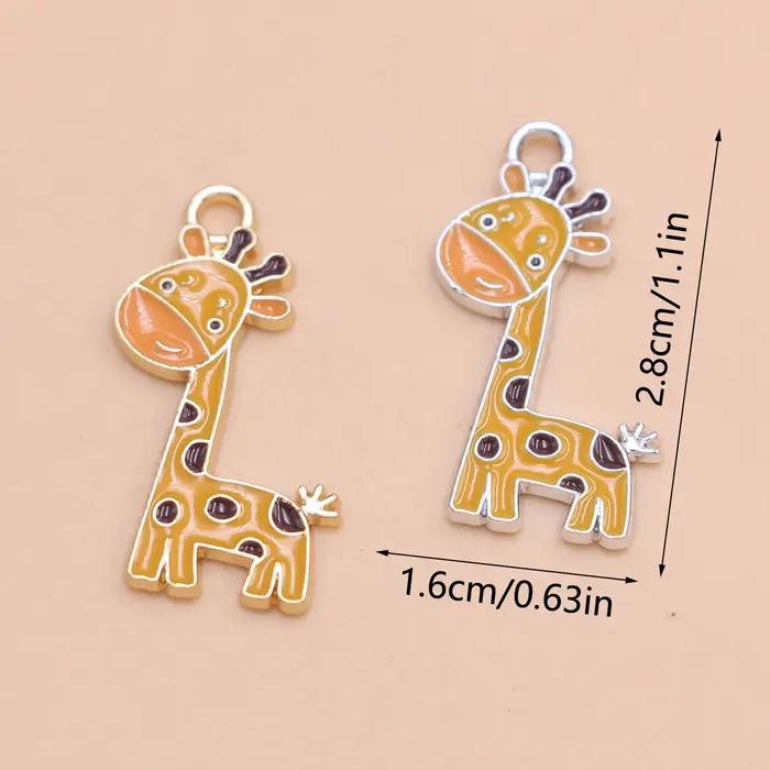 Pendentif girafe en émail jaune plaqué or élégant bracelet exécutif boucles d'oreilles collier artisanat bijoux occasions spéciales