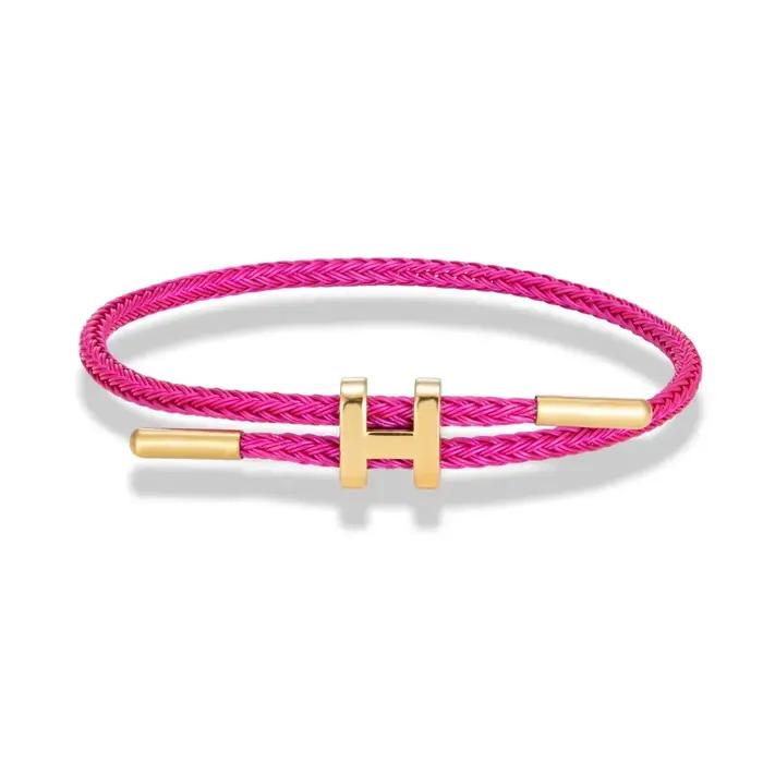 Bracelet de luxe multicolore ajustable avec breloques
