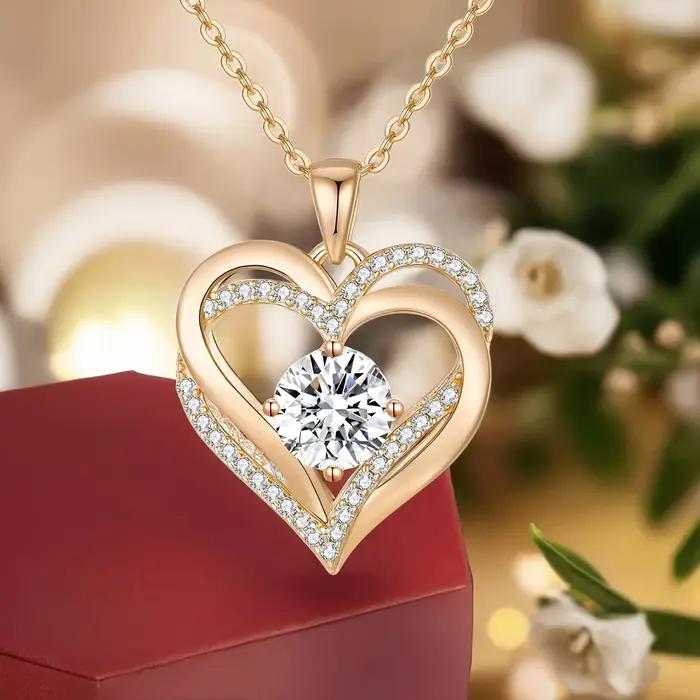 Collier pendentif rouge fleur de Rose avec boîte-cadeau pour femmes anniversaire cadeau spécial