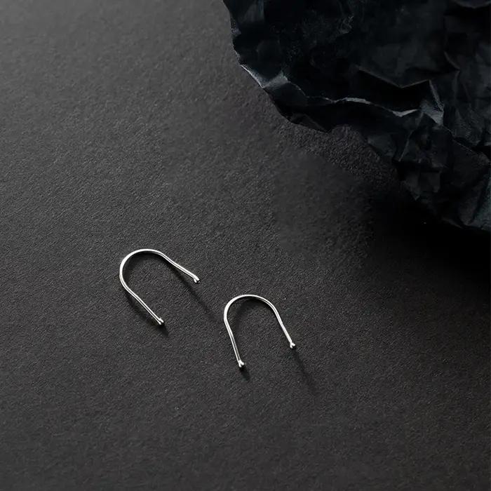La Monada boucles d'oreilles pour femmes argent 925 ligne U conception Fine femmes boucles d'oreille