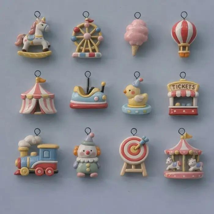 Breloques DIY pour bijoux thème manège de parc d'attractions style classique personnalisables pour femmes occasions spéciales et cadeaux