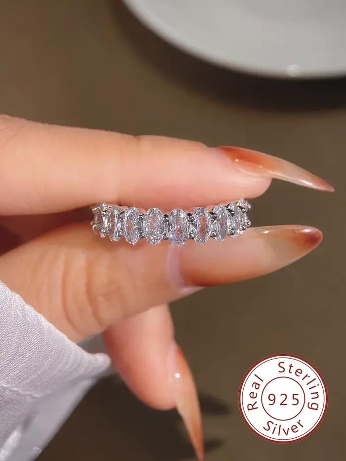 Bague ovale en argent Sterling 925 pour femmes