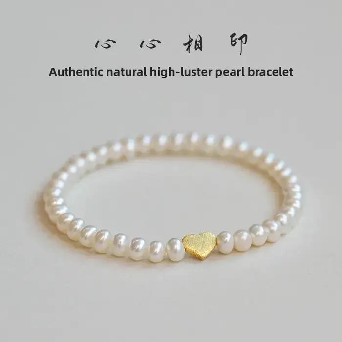 Bracelet en forme de cœur et de perles pour femmes, Design de luxe élégant, accessoires de bijoux po