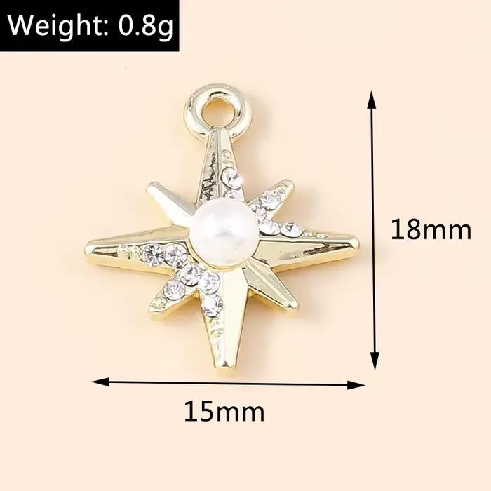 Leslie 5 pièces exquis or argent couleur cristal croissant de lune étoiles breloques pour boucles d'oreilles Bracelet collier bijoux à bricoler soi-même pendentifs