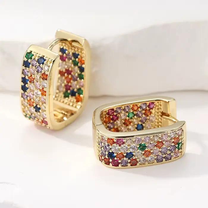 Boucles d'oreilles carrées de luxe pour femmes