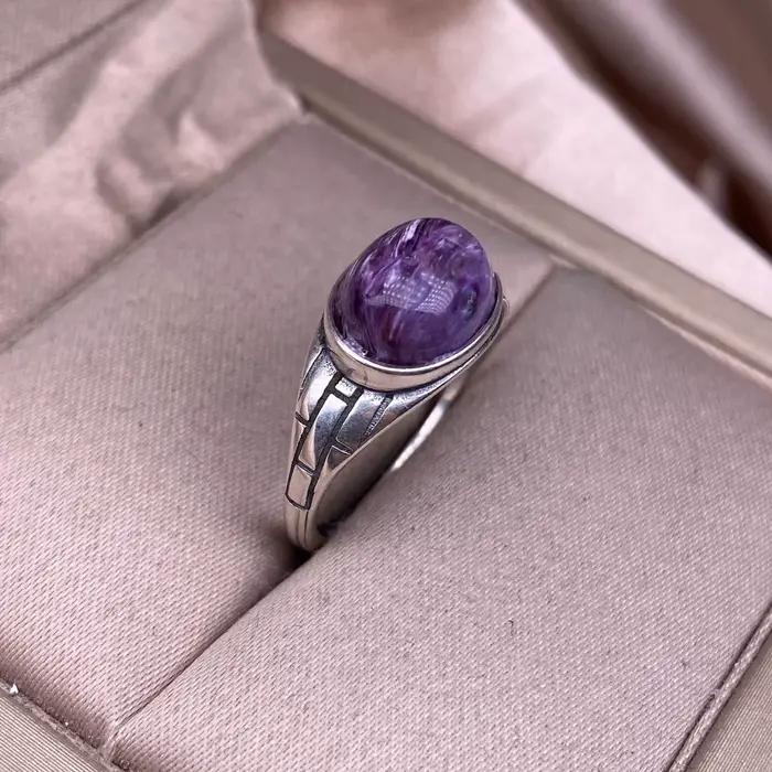 Bague en argent plaqué avec pierre d'améthyste