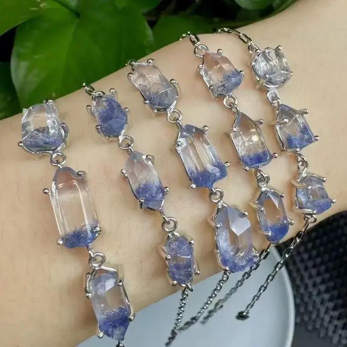 Unité un Bracelet 925 argent avec bonne qualité naturel Dumortierite cristal guérison