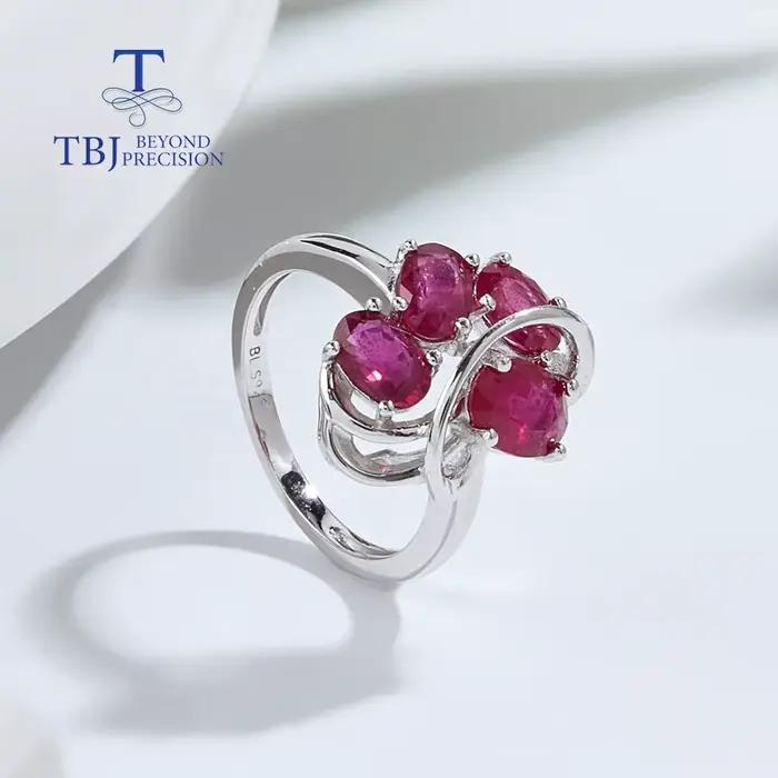 Bague en argent S925 avec rubis naturel, design de luxe léger, élégante pour femme, bijoux fins, cad