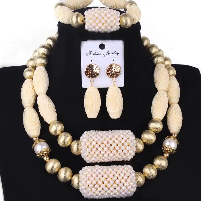 Dudo PRPeach-Ensemble de bijoux en perles africaines pour femmes, grand ensemble de bijoux en crista