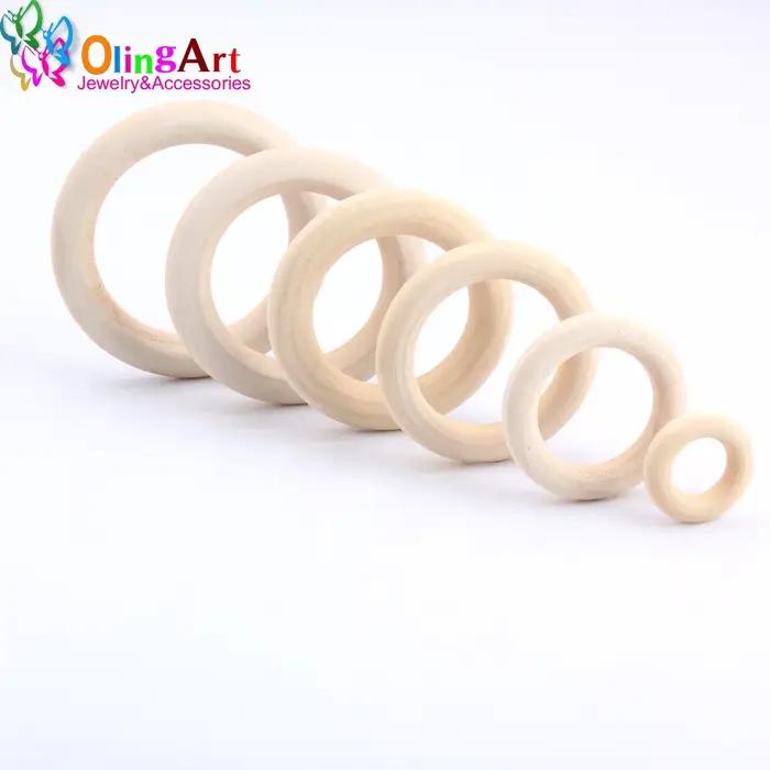 Grand Cercle en Bois Naturel de Taille Mixte pour Création de Bijoux, Jouets Éducatifs pour Enfants, Activités de Bricolage et Artisanat Occasions Spéciales