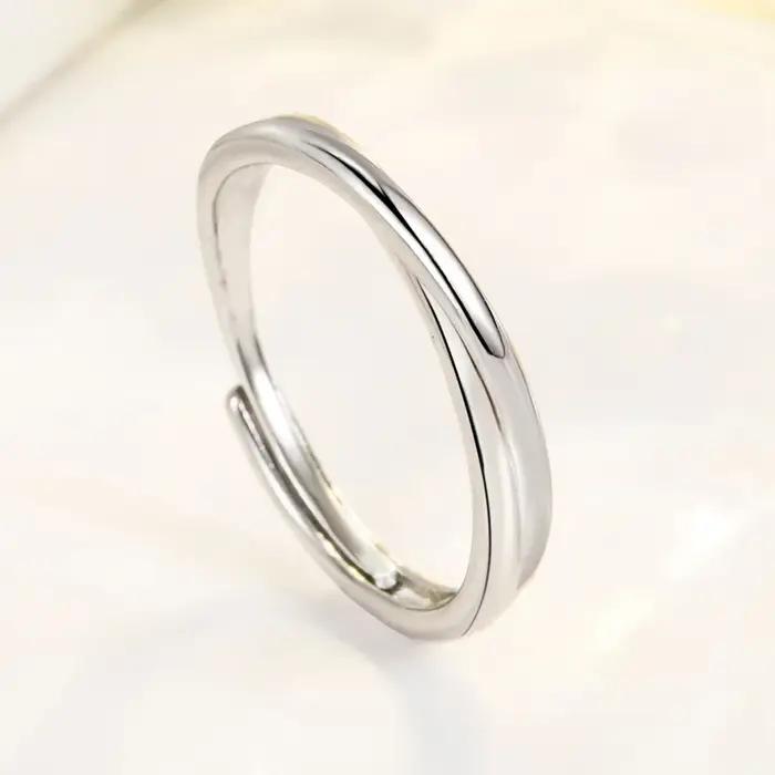 Charmant anneau Möbius en argent sterling 925 pour hommes et femmes, cadeau de mariage, accessoires