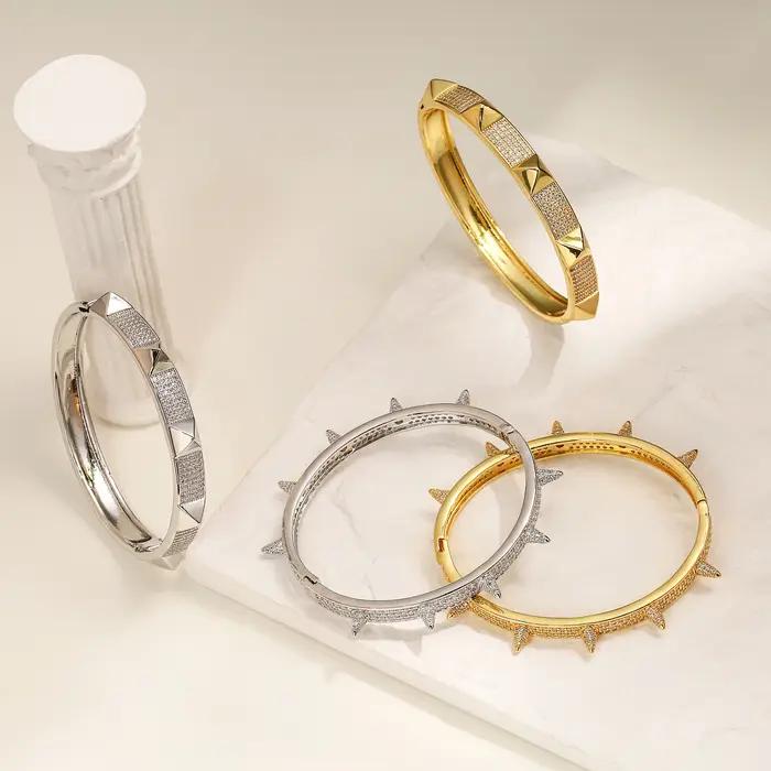 Bracelets en laiton plaqué or 18 carats pour femme